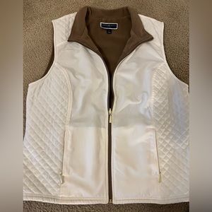 Ladies reversible cream and tan vest
